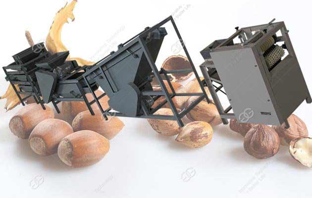 Automatic Hazelnuts Shelling Peeling Drying Machine Line