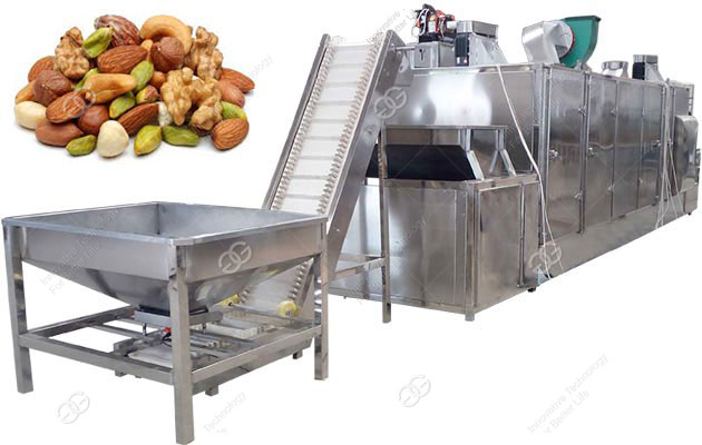 continuous nuts roaster machine
